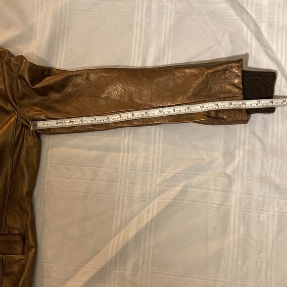 Marc Jacobs Metallic Genuine Lamb Leather Wool Cardigan Jacket - Picture 11 of 16